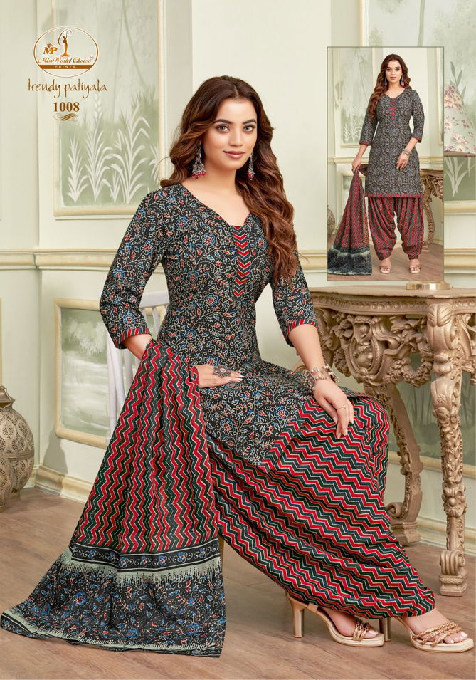 Trendy Patiyala Vol 1 By Miss World Printed Cotton Dress Material Wholesale Market In Surat